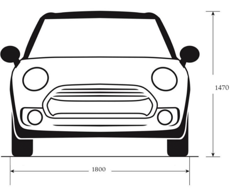 MINI Clubman – front view – dimensions