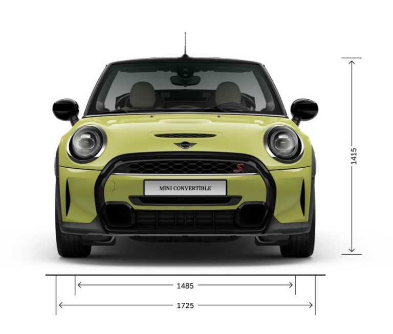MINI Convertible – front view – dimensions