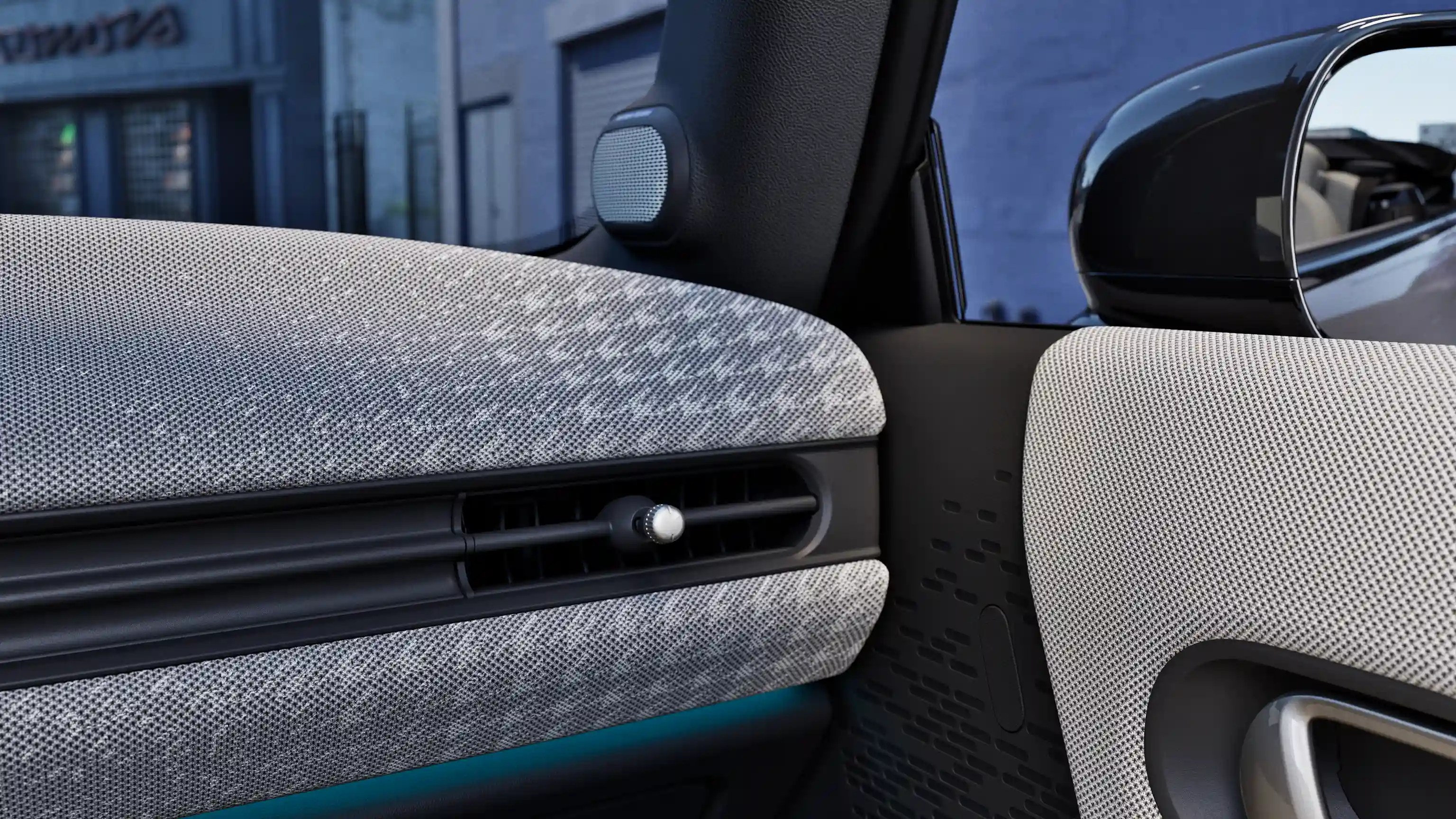 Detail view of the MINI Cooper Convertible dashboard with ambient illumination