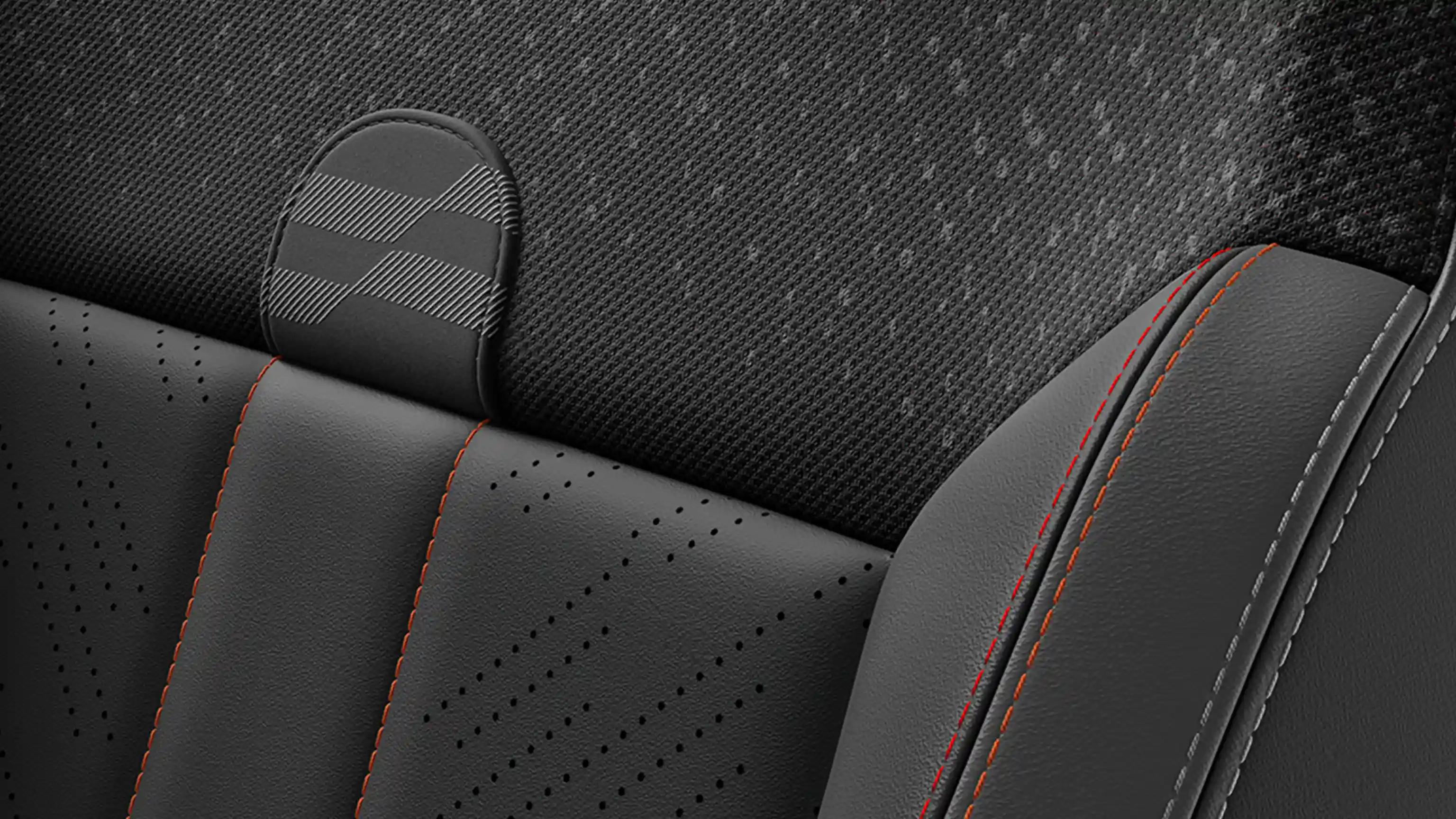 View of the MINI Cooper Convertible JCW Style seats in JCW Black Vescin/Knit