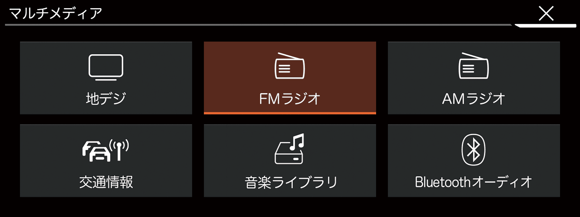 マルチメディアメニューから多彩な機能にアクセス
