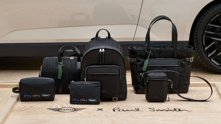 Product images for the MINI × PAUL SMITH BAG COLLECTION