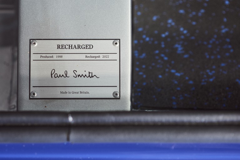 MINI Recharged nameplate with Paul Smith logo