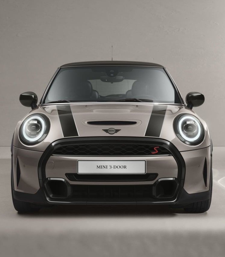 The New MINI 3 Door  – front view – grey and black 