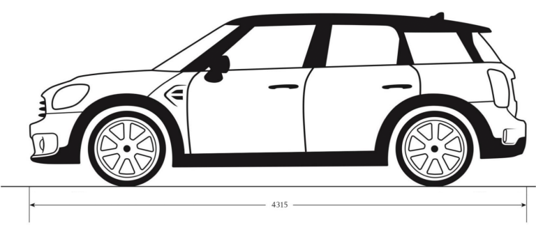 MINI Crossover – side view – dimensions