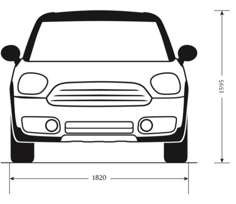 MINI Crossover – front view – dimensions