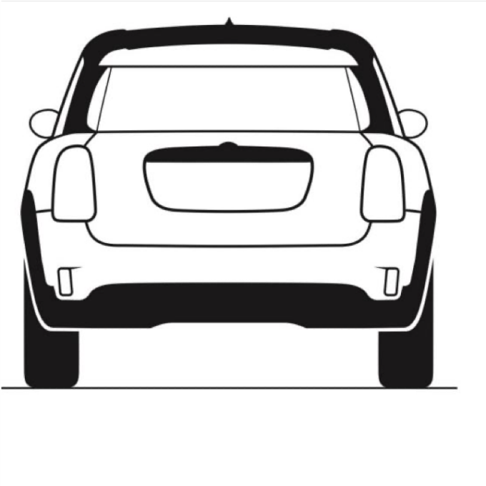 MINI Crossover PHEV – rear view – dimensions